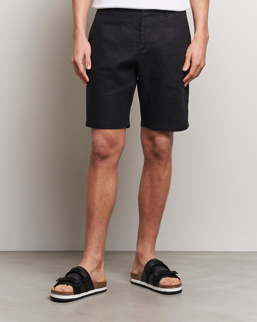 Heren |  | NN07 | Crown Linen Shorts Black
