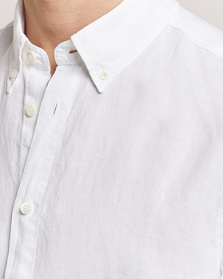 Heren | Overhemden | NN07 | Arne Linen Short Sleeve Shirt White