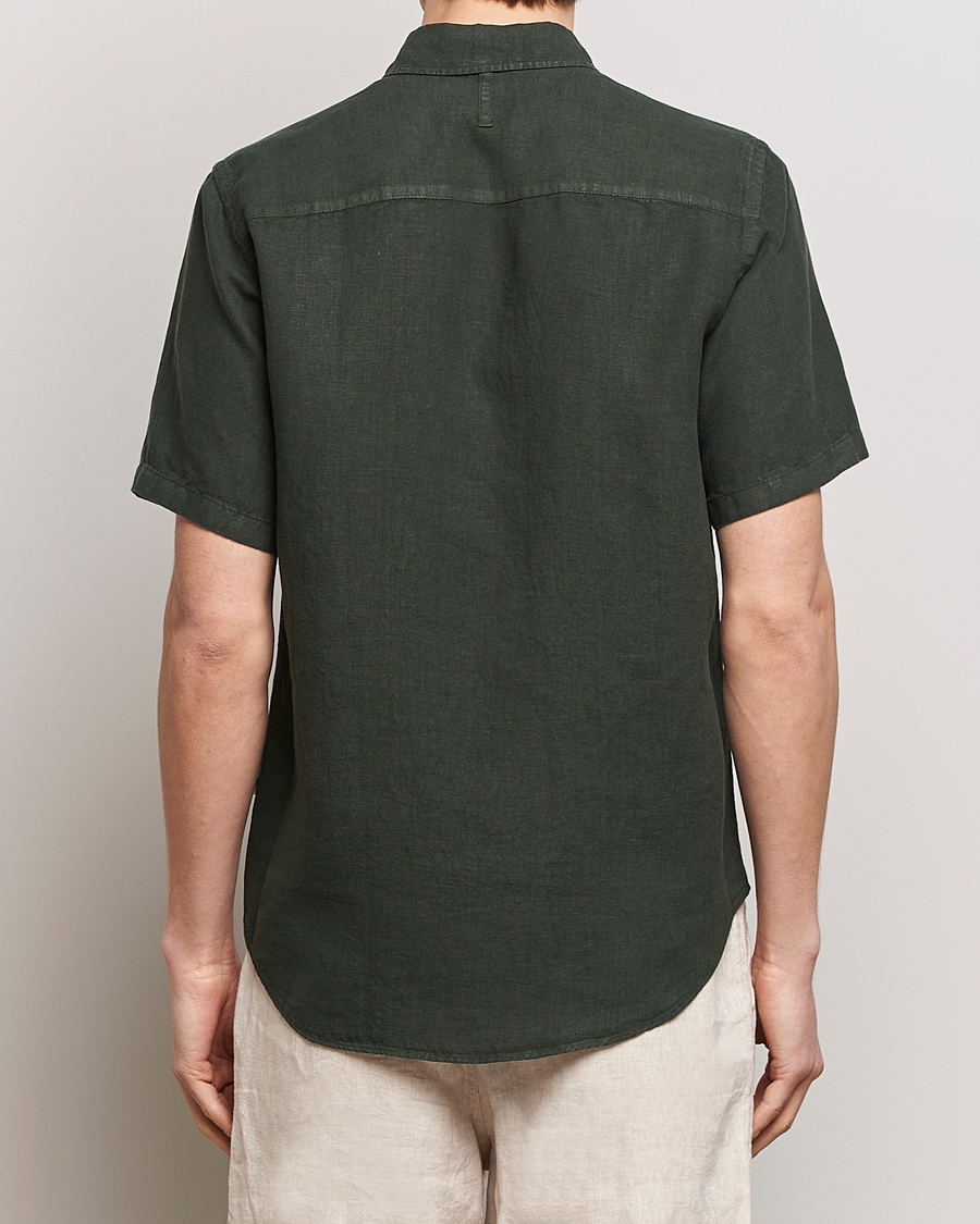 Heren | Overhemden | NN07 | Arne Linen Short Sleeve Shirt Rosin Green