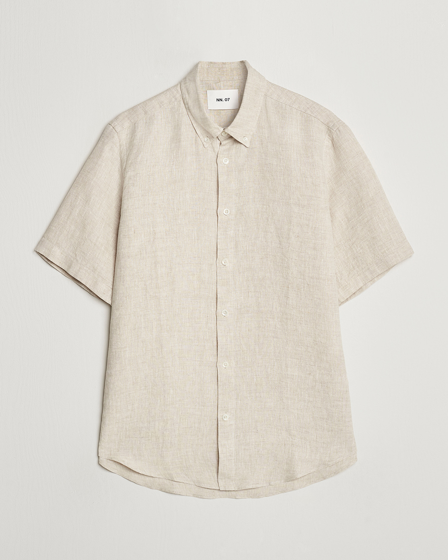 Heren | Overhemden | NN07 | Arne Linen Short Sleeve Shirt Oat