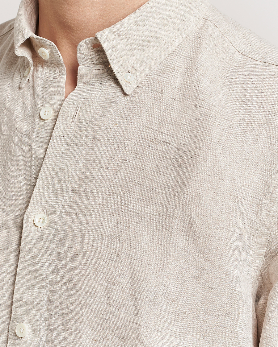Heren | Overhemden | NN07 | Arne Linen Short Sleeve Shirt Oat