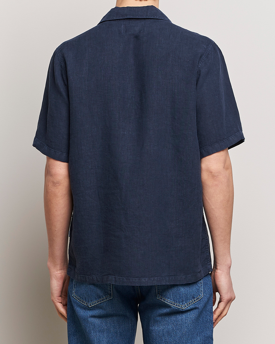 Heren | Overhemden | NN07 | Julio Linen Resort Shirt Navy Blue