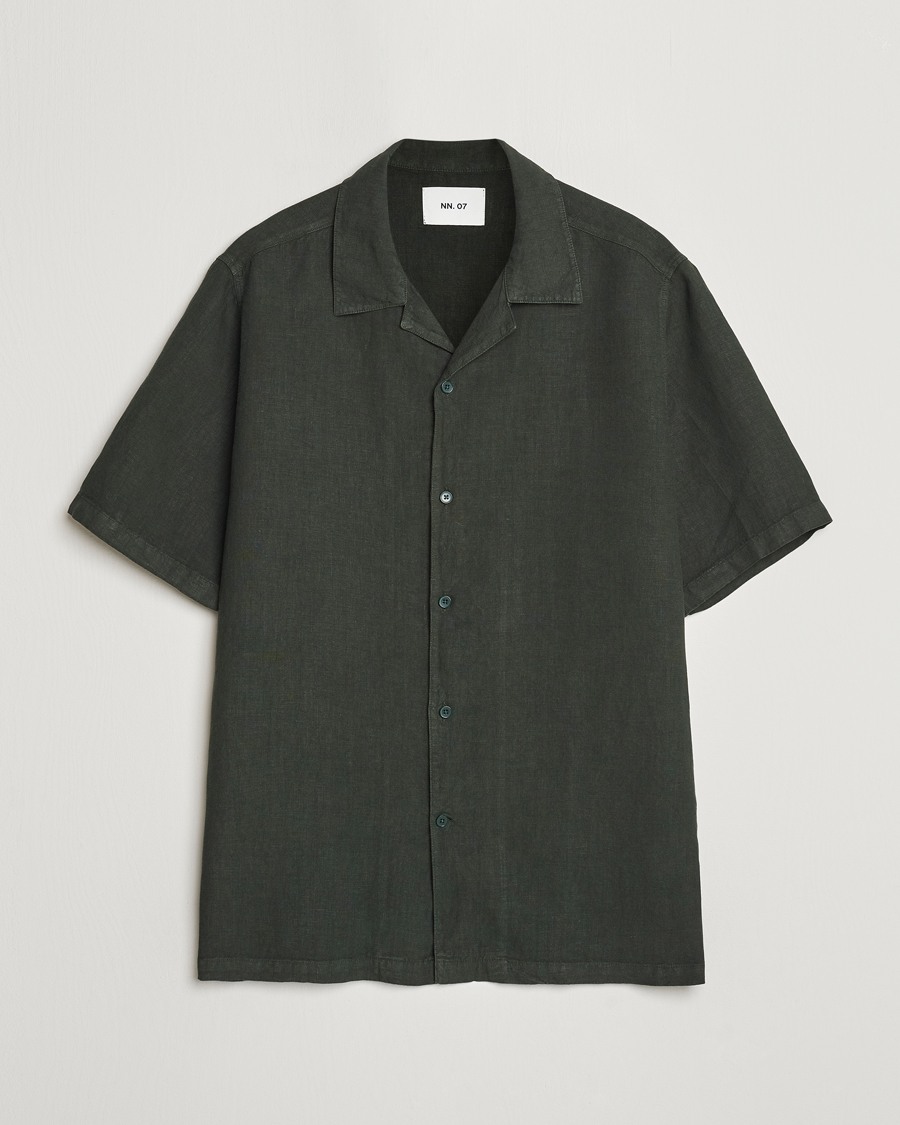 Heren | Overhemden | NN07 | Julio Linen Resort Shirt Rosin Green