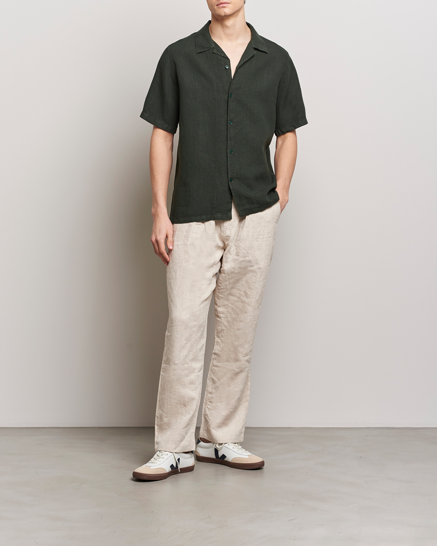 Heren | Overhemden | NN07 | Julio Linen Resort Shirt Rosin Green