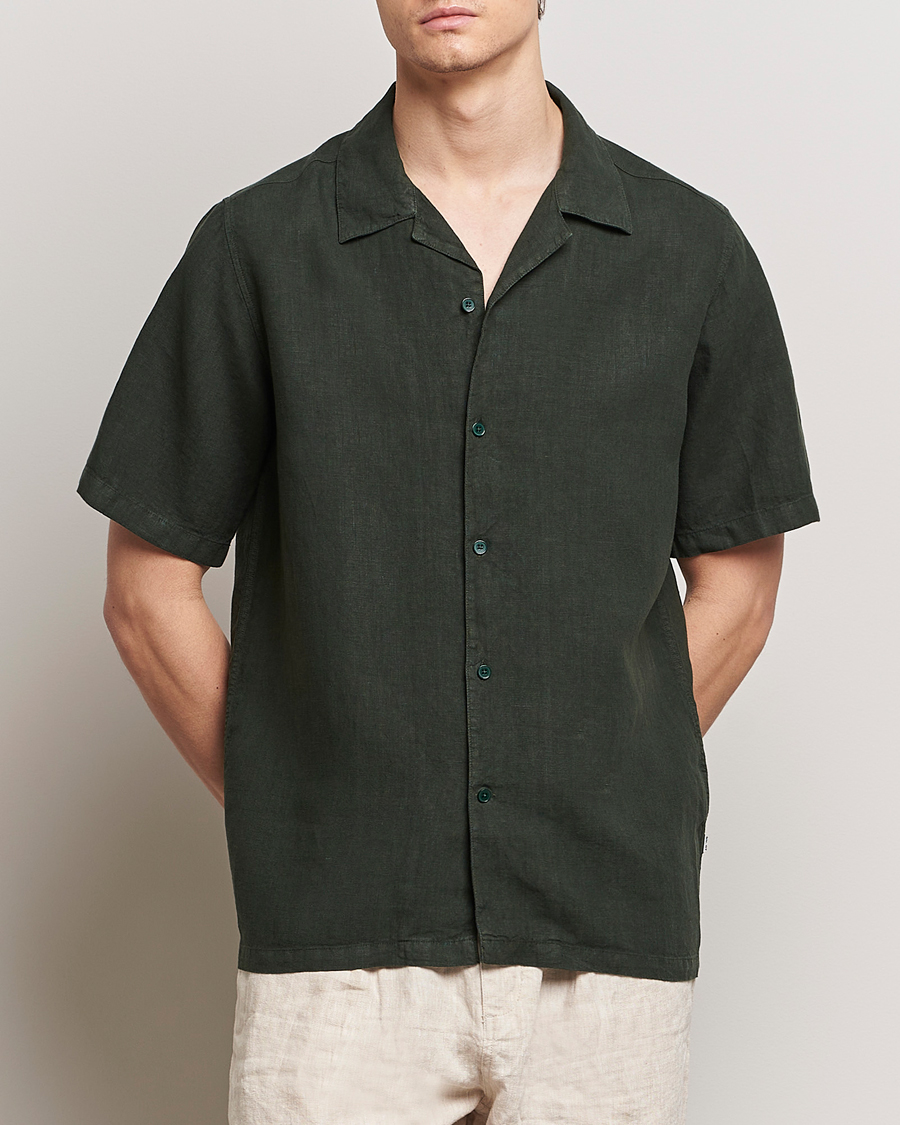 Heren | Overhemden | NN07 | Julio Linen Resort Shirt Rosin Green