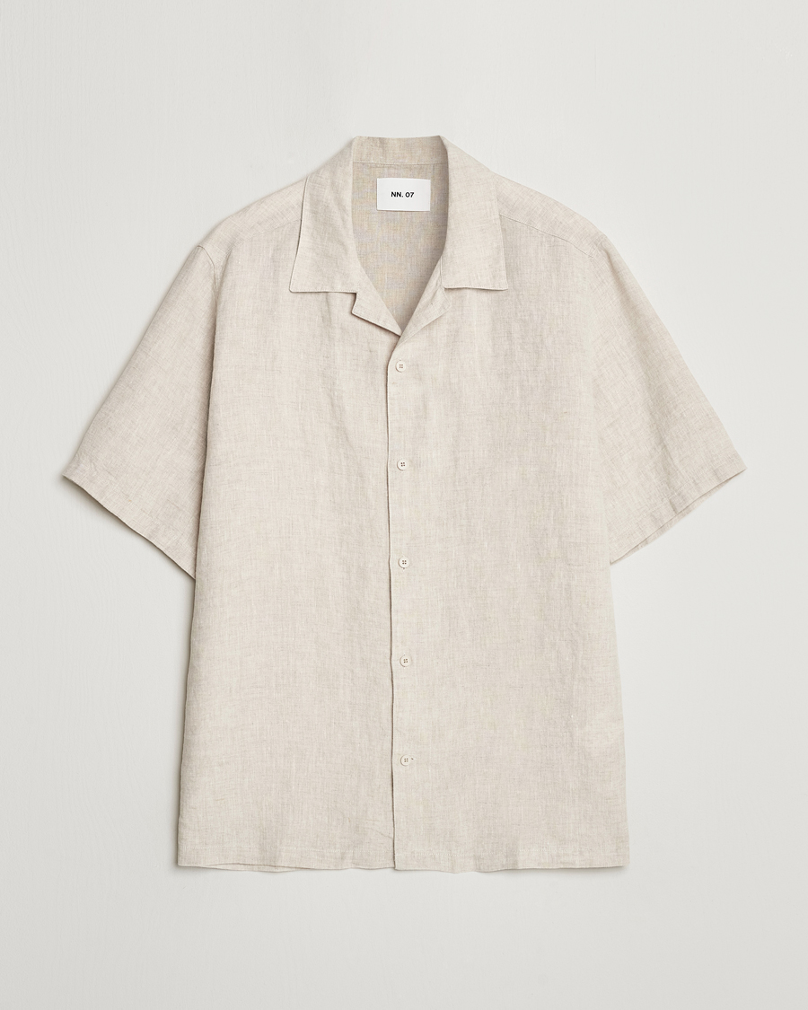 Heren | Overhemden | NN07 | Julio Linen Resort Shirt Oat
