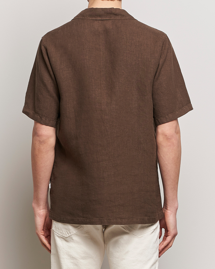 Heren | Overhemden | NN07 | Julio Linen Resort Shirt Cocoa Brown