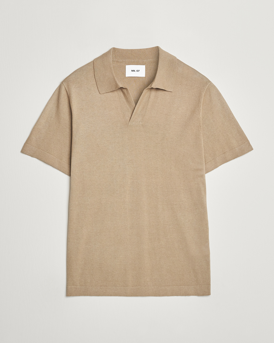 Heren | Polo's | NN07 | Ryan Cotton/Linen Polo Greige