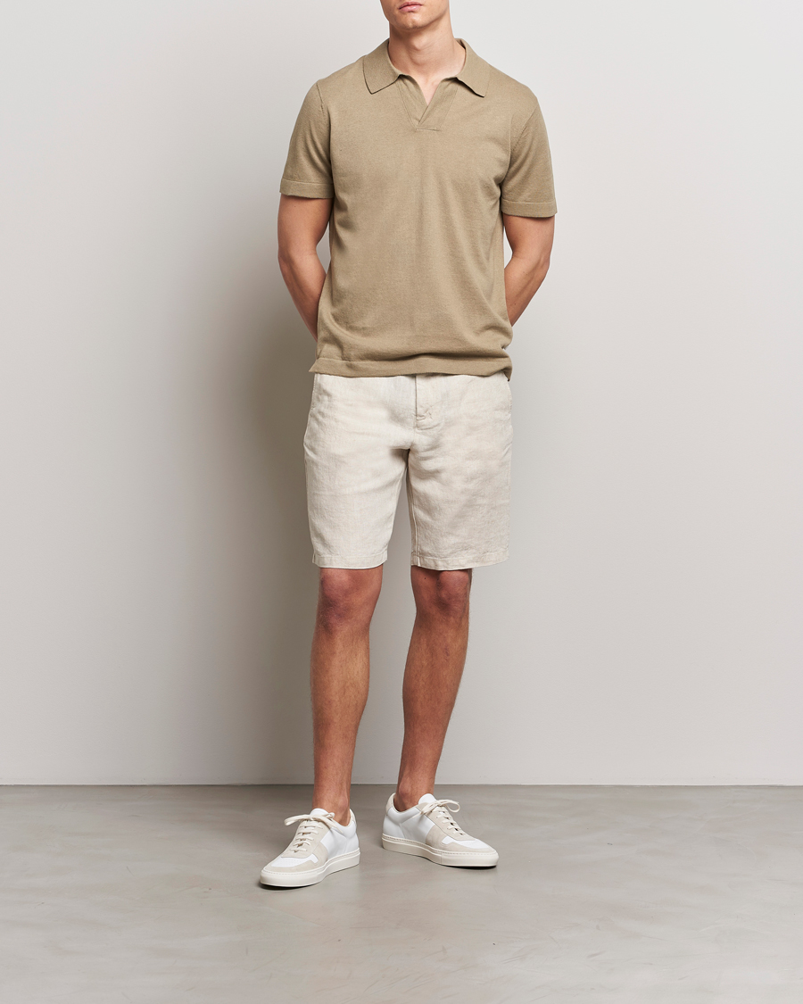 Heren | Polo's | NN07 | Ryan Cotton/Linen Polo Greige