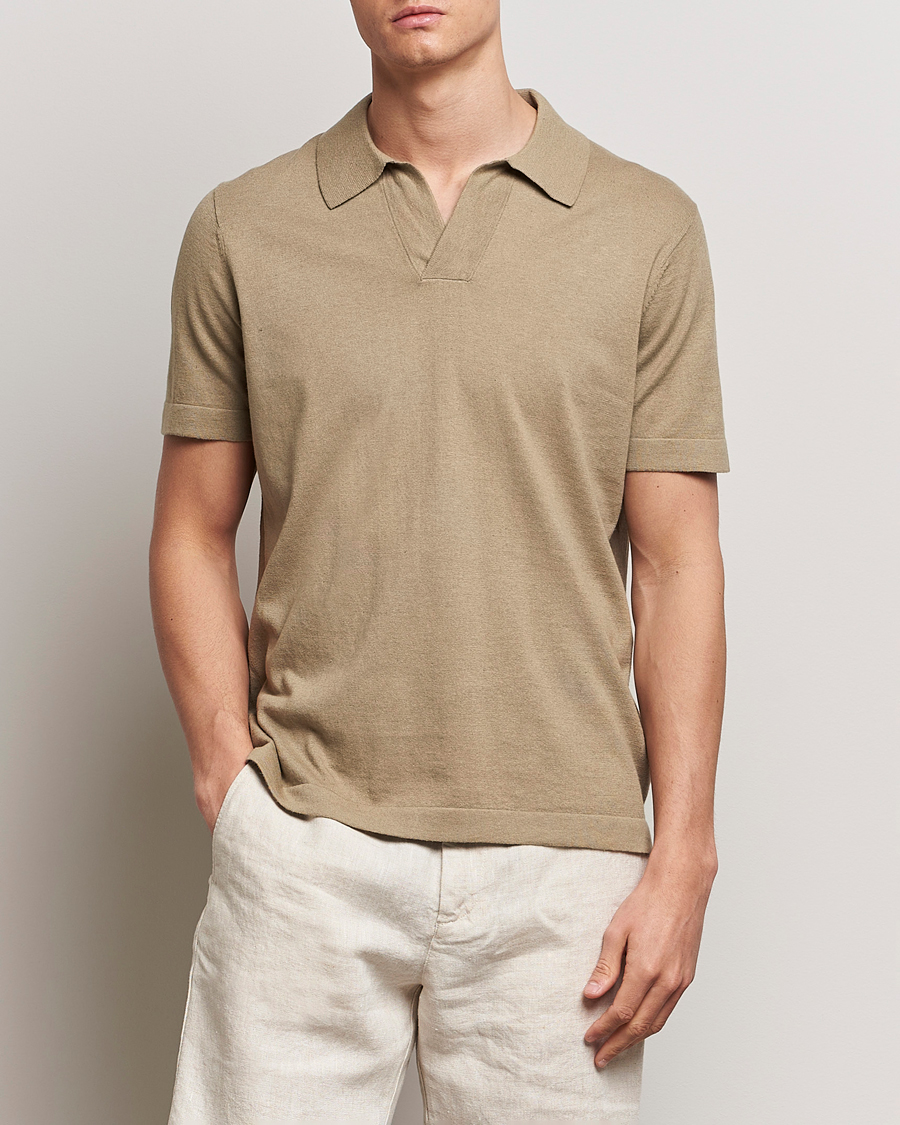 Heren | Polo's | NN07 | Ryan Cotton/Linen Polo Greige