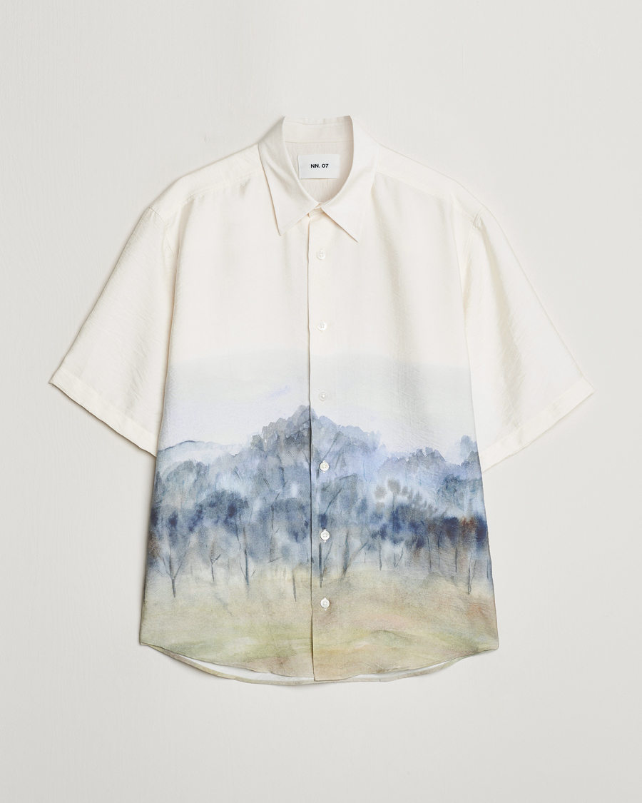 Heren | Overhemden | NN07 | Quinsy Printed Short Sleeve Shirt White Multi