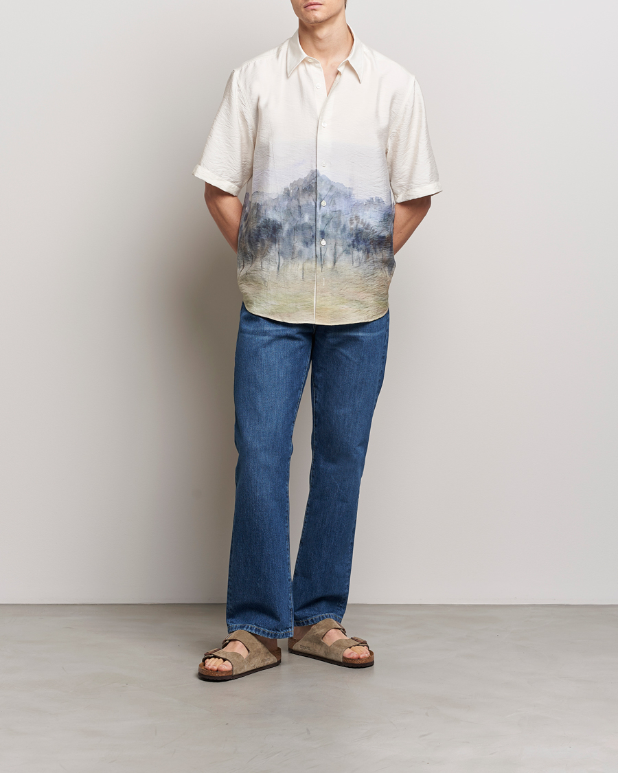 Heren | Overhemden | NN07 | Quinsy Printed Short Sleeve Shirt White Multi