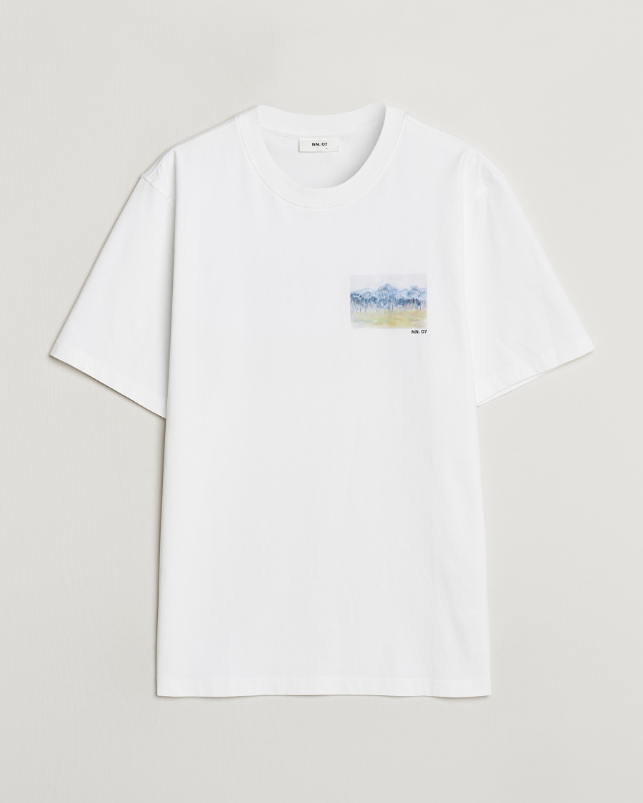 Heren | T-shirts | NN07 | Adam Printed Crew Neck T-Shirt White