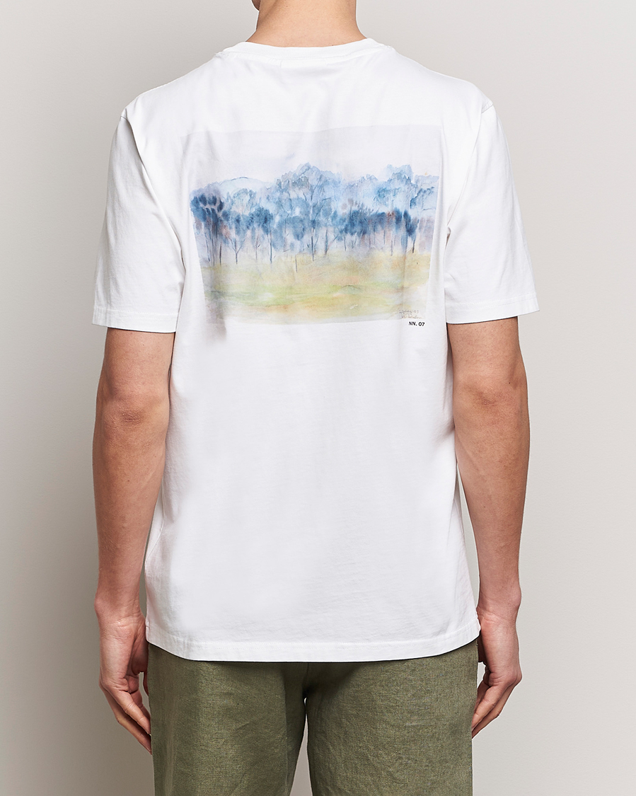 Heren | T-shirts | NN07 | Adam Printed Crew Neck T-Shirt White