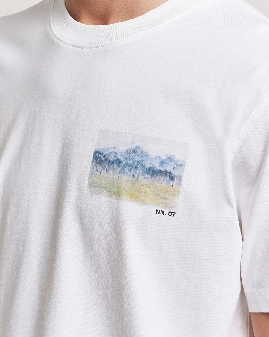 Heren | T-shirts | NN07 | Adam Printed Crew Neck T-Shirt White