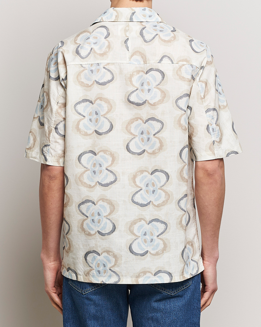 Heren | Overhemden | NN07 | Ole Printed Short Sleeve Shirt Ecru Multi