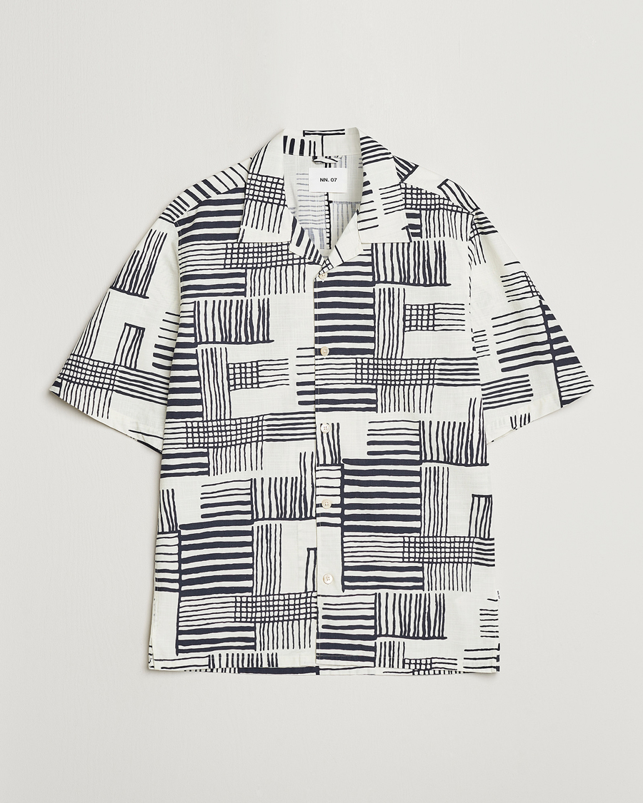 Heren | Overhemden | NN07 | Ole Printed Short Sleeve Shirt Black Multi