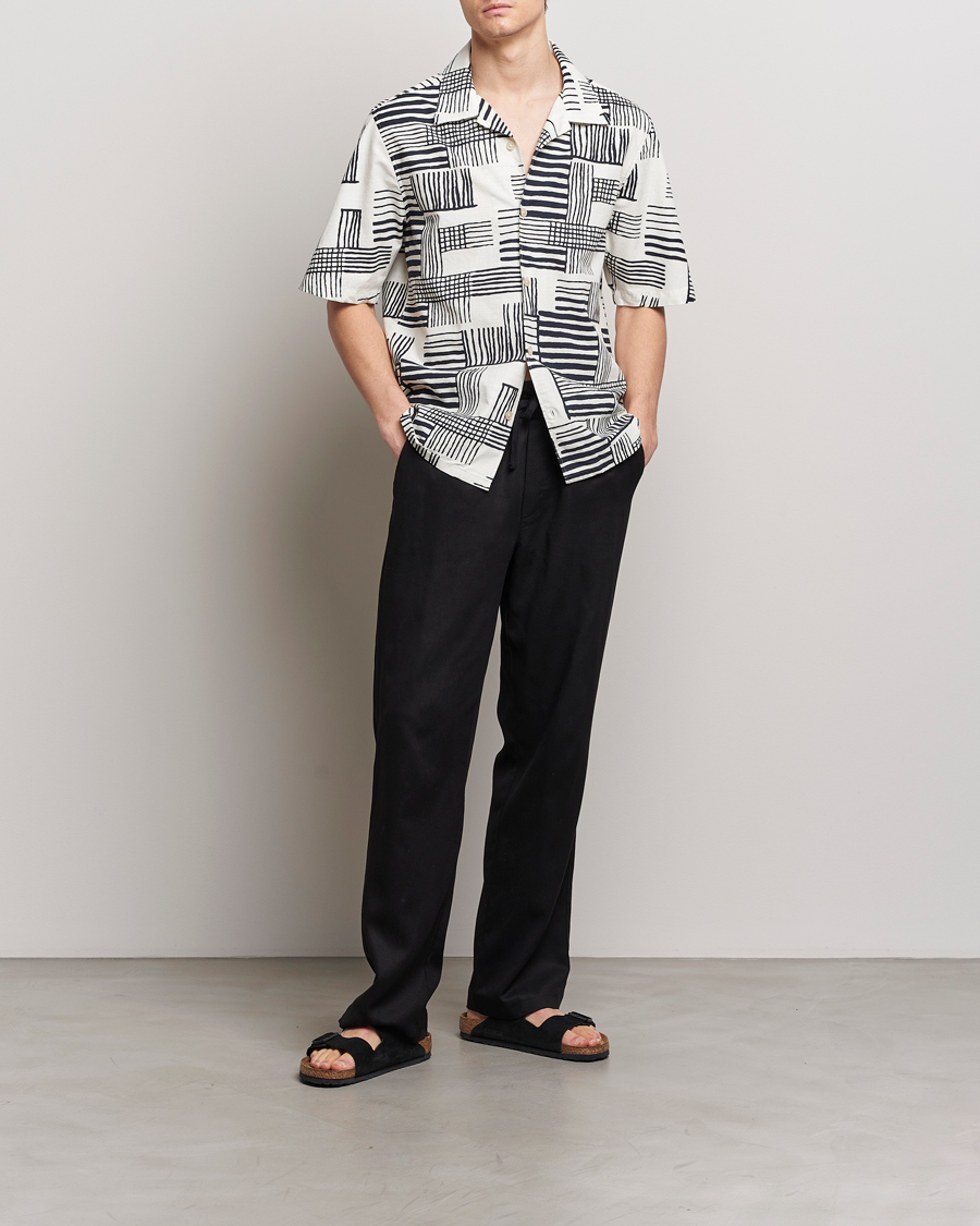 Heren | Overhemden | NN07 | Ole Printed Short Sleeve Shirt Black Multi