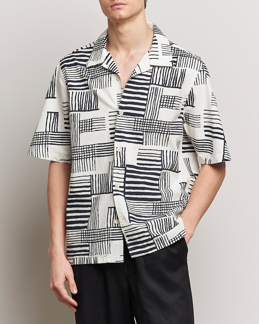 Heren | Overhemden met korte mouwen | NN07 | Ole Printed Short Sleeve Shirt Black Multi