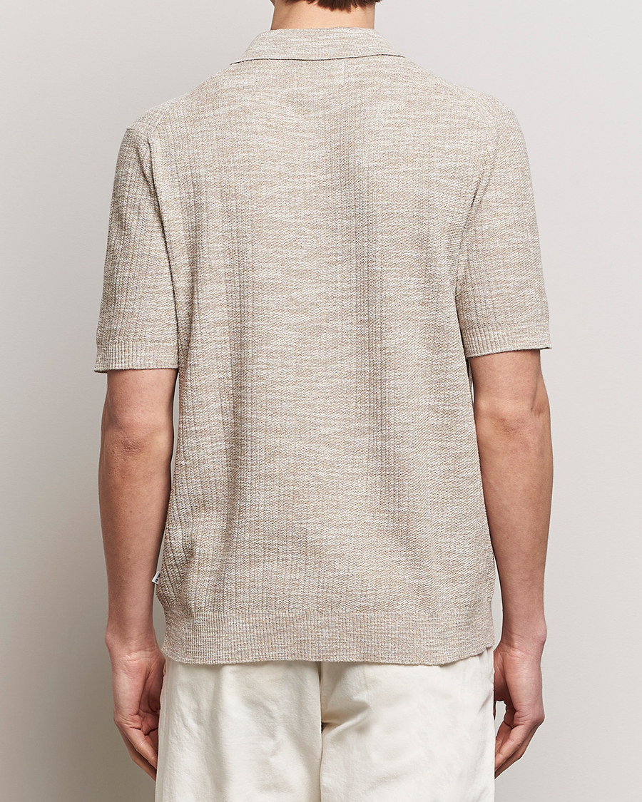 Heren | Overhemden | NN07 | Nolan Knitted Shirt Sleeve Shirt Greige Melange