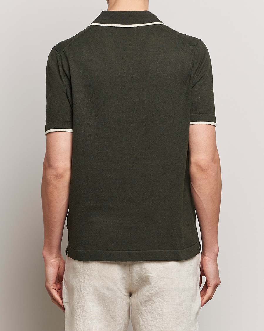Heren | Polo's | NN07 | Damon Silk/Cotton Knitted Polo Rosin Green