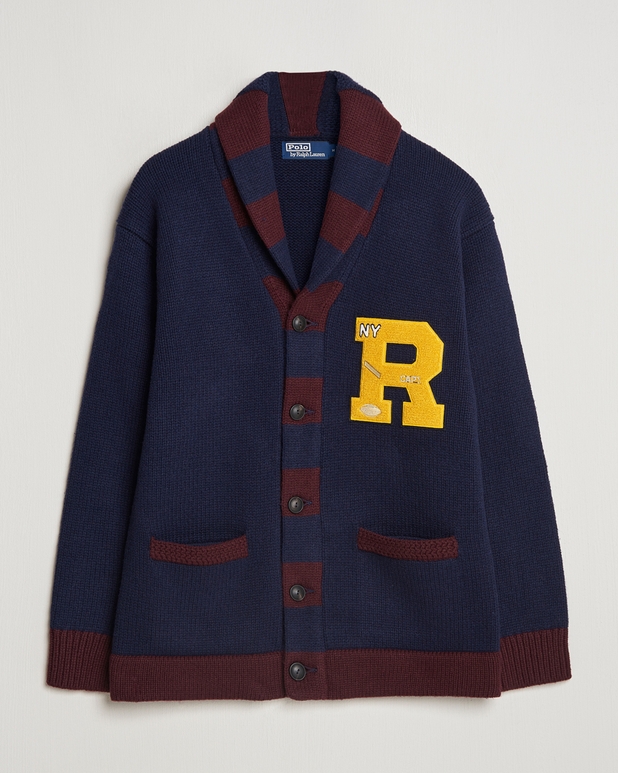 Heren | Truien | Polo Ralph Lauren | Varsity Wool Shawl Cardigan Aviator Navy Combo