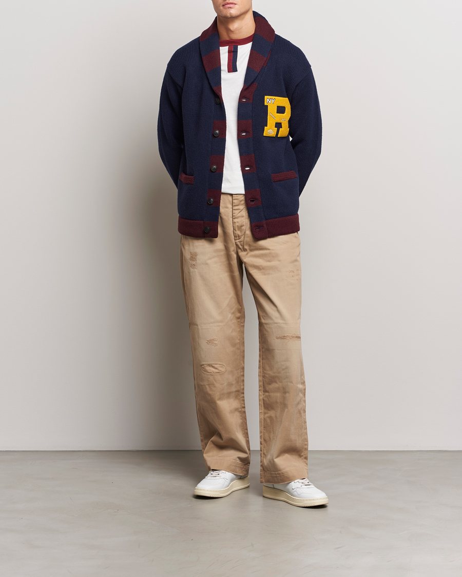 Heren | Truien | Polo Ralph Lauren | Varsity Wool Shawl Cardigan Aviator Navy Combo