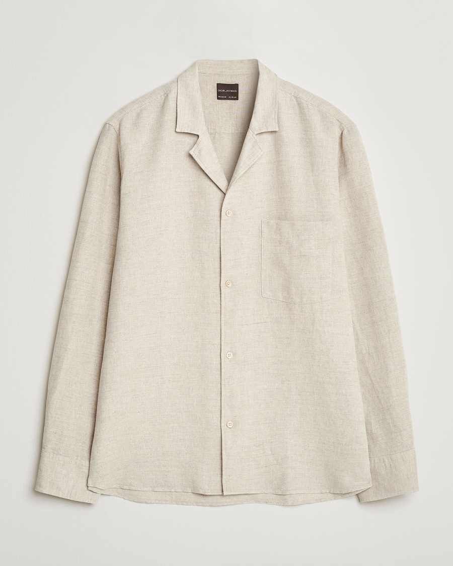 Heren | Overhemden | Oscar Jacobson | Helios Reg Shirt Beige