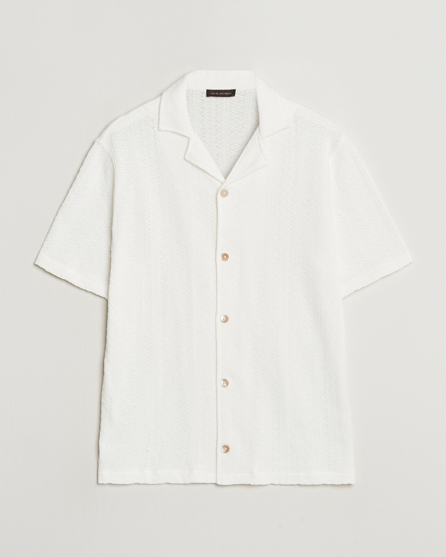 Heren | Overhemden | Oscar Jacobson | Mattis Reg Knitted Shirt White