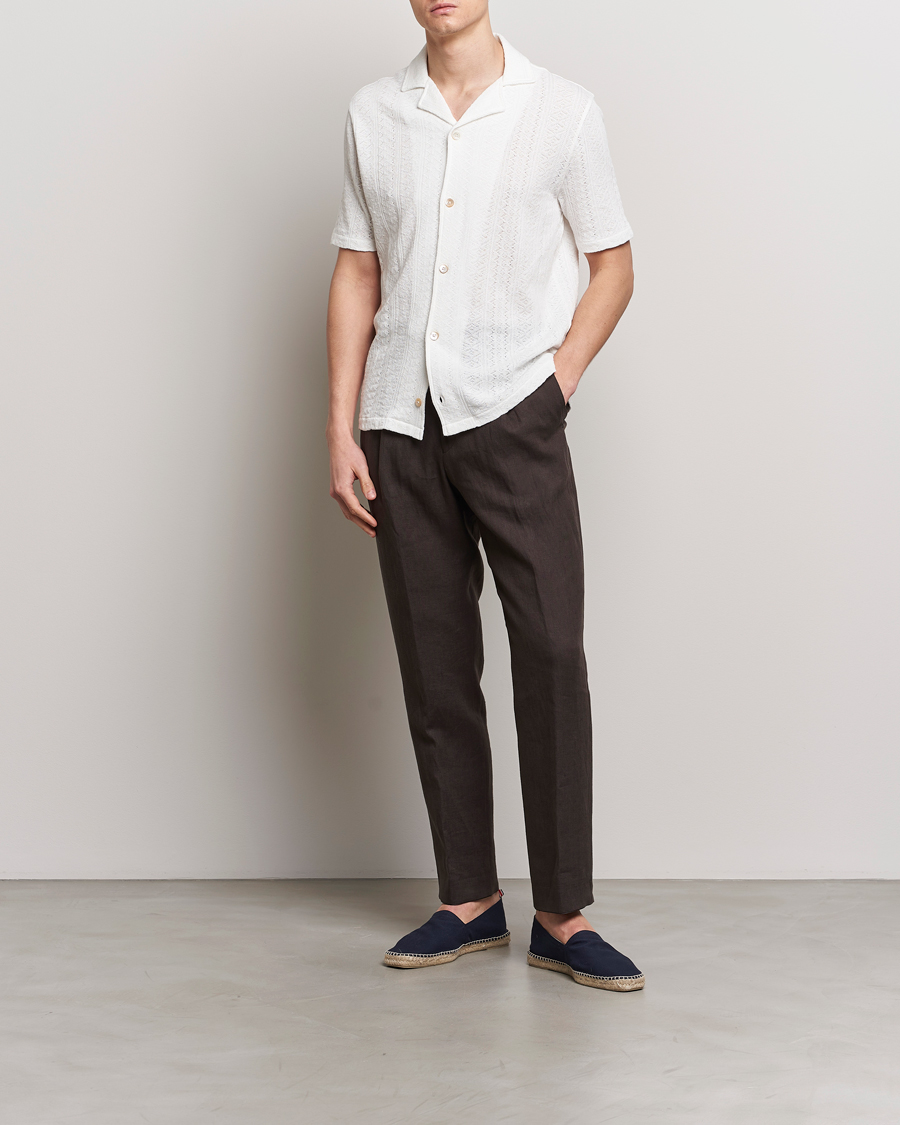 Heren | Overhemden | Oscar Jacobson | Mattis Reg Knitted Shirt White