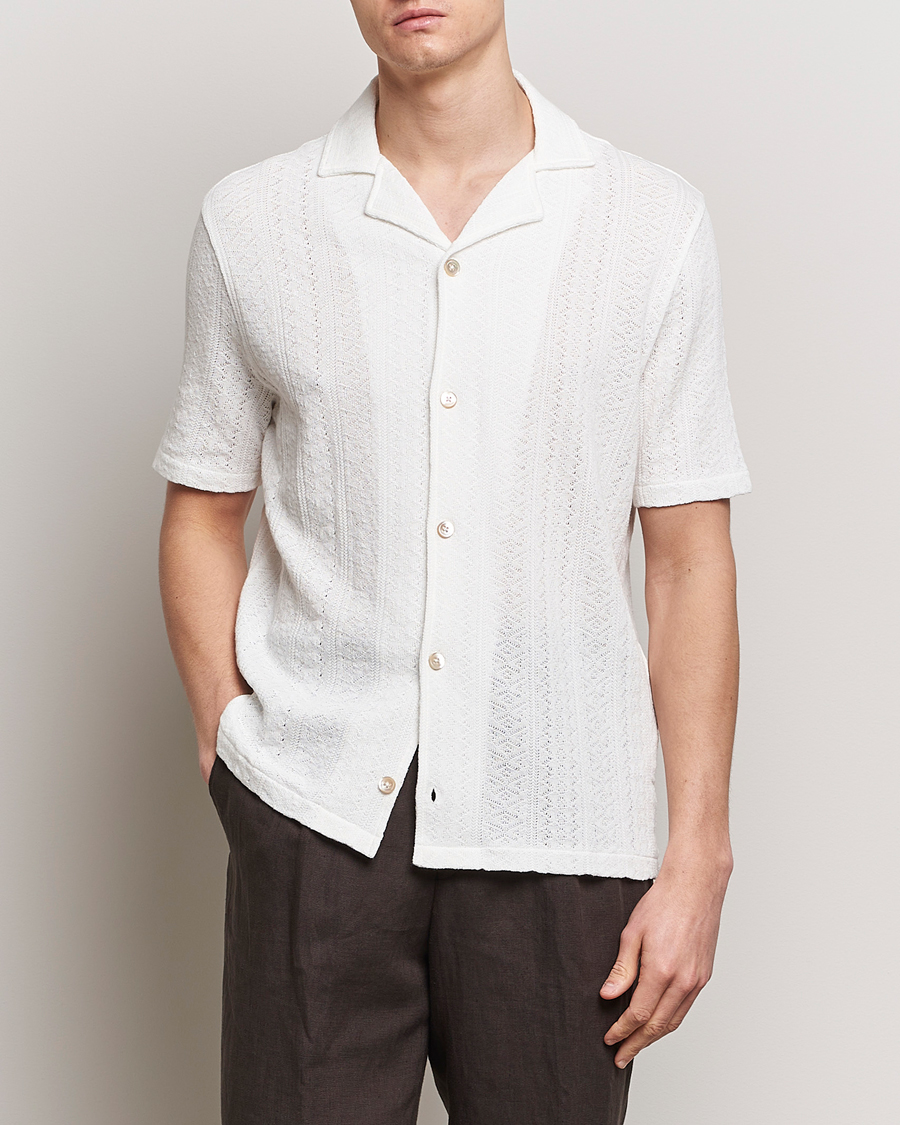 Heren | Nieuws | Oscar Jacobson | Mattis Reg Knitted Shirt White