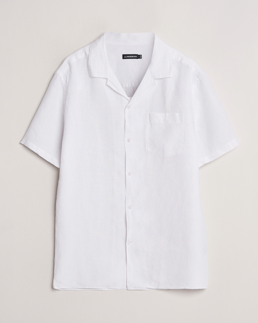 Heren | Overhemden | J.Lindeberg | Elio Linen Melange Shirt White