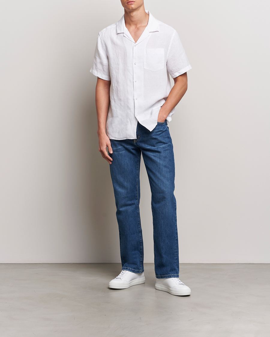 Heren | Overhemden | J.Lindeberg | Elio Linen Melange Shirt White