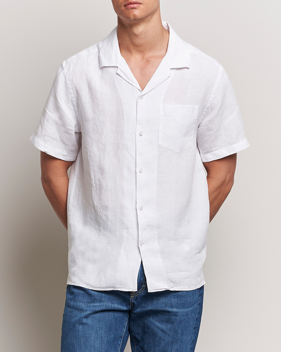 Heren | Overhemden | J.Lindeberg | Elio Linen Melange Shirt White
