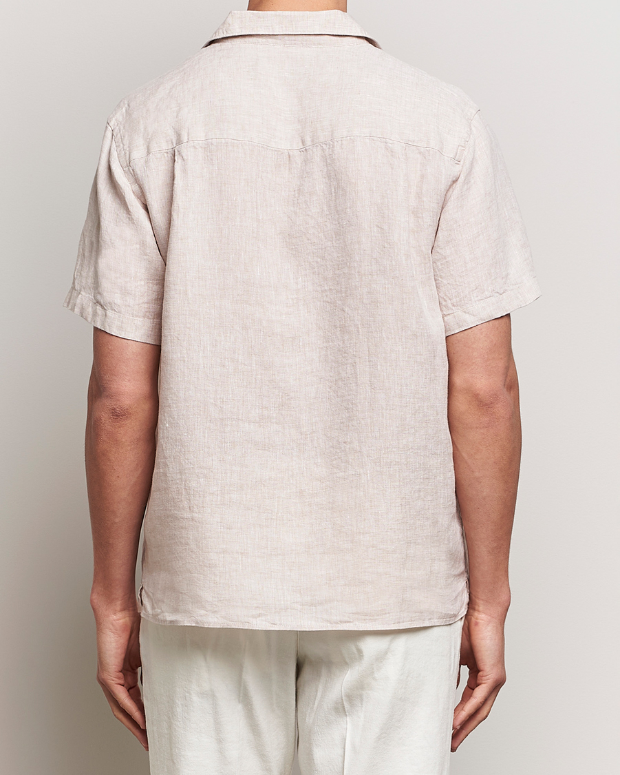 Heren | Overhemden | J.Lindeberg | Elio Linen Melange Shirt Safari Beige