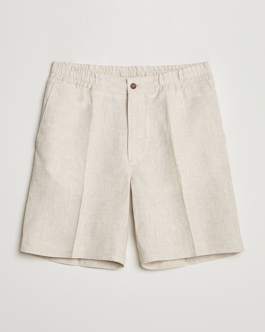 Heren | Korte broek | J.Lindeberg | Baron Linen Shorts Safari Beige