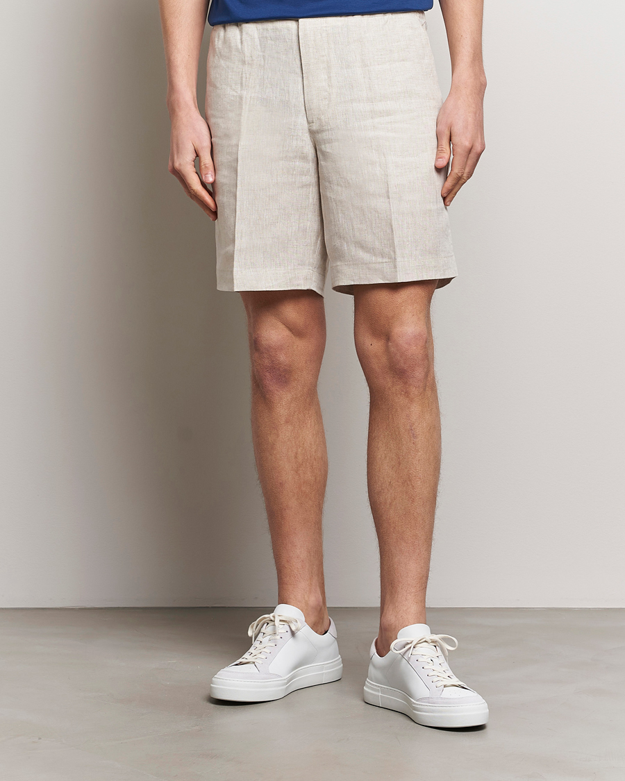 Heren |  | J.Lindeberg | Baron Linen Shorts Safari Beige