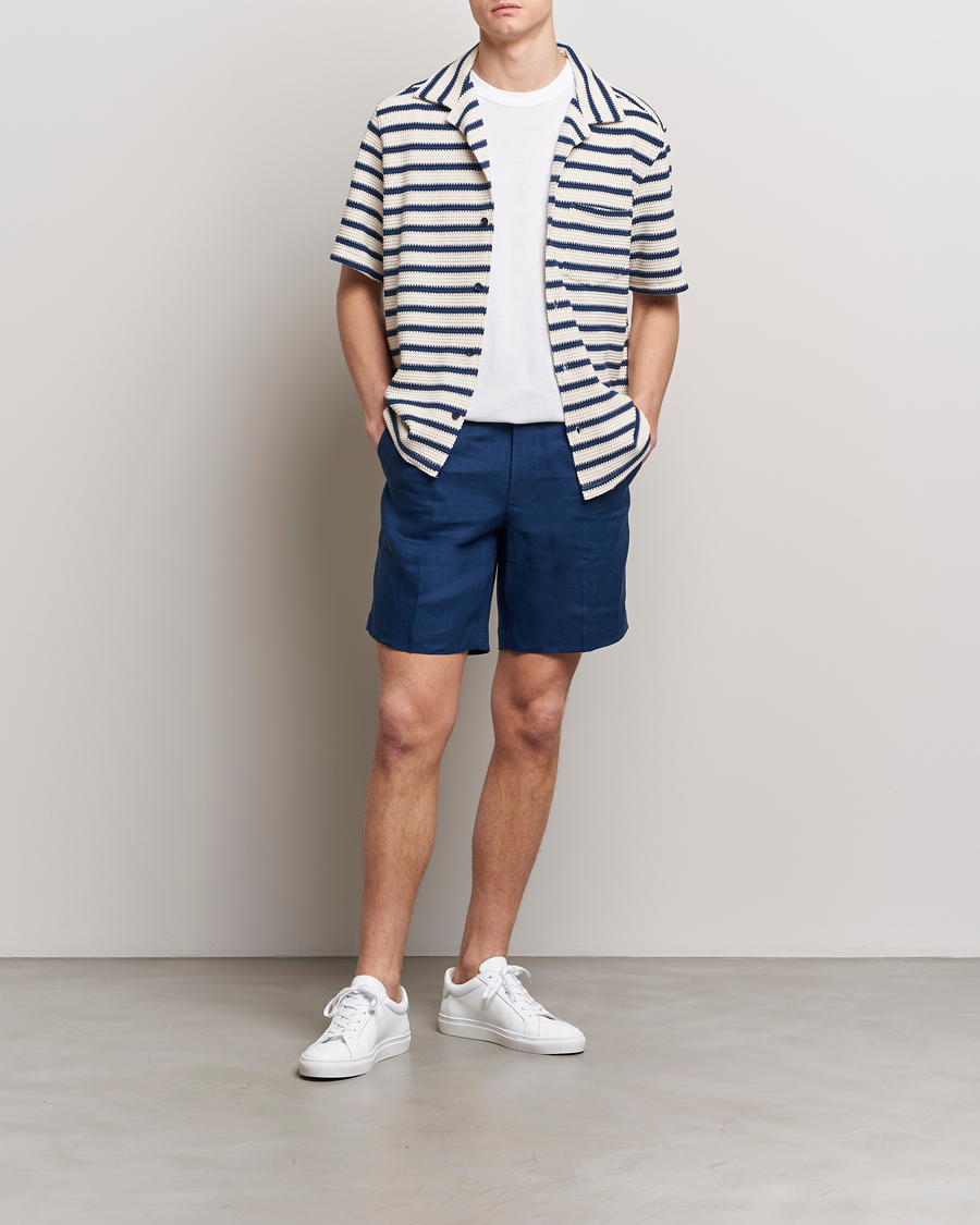 Heren | Korte broek | J.Lindeberg | Baron Linen Shorts Estate Blue