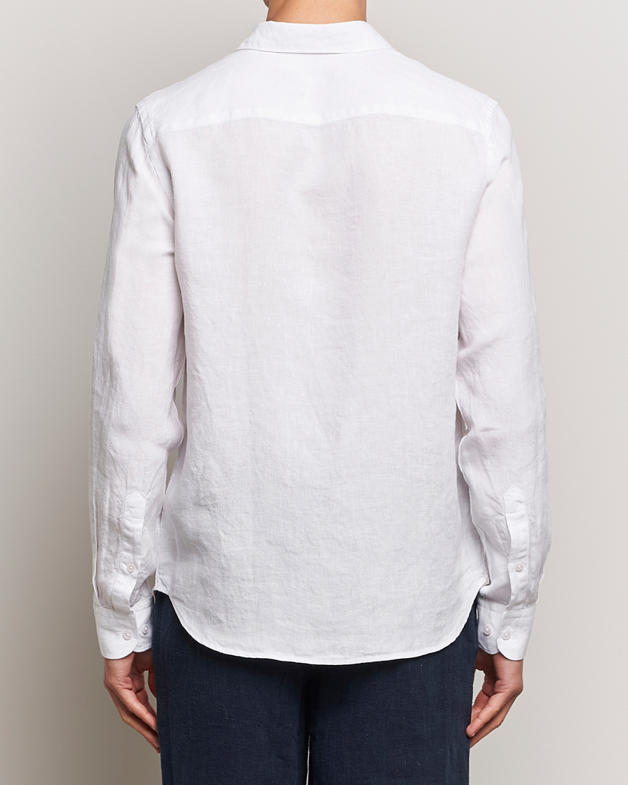 Heren | Overhemden | J.Lindeberg | Slim Linen Melange Shirt White
