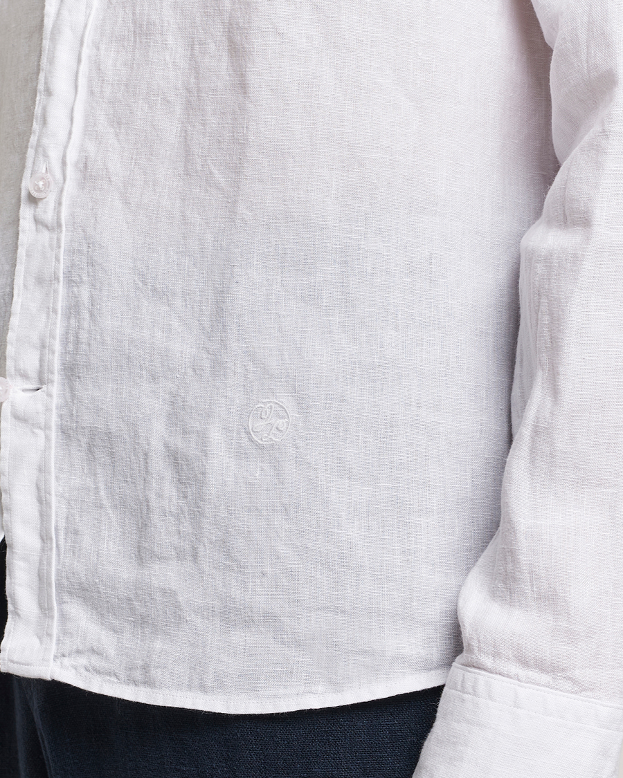 Heren | Overhemden | J.Lindeberg | Slim Linen Melange Shirt White