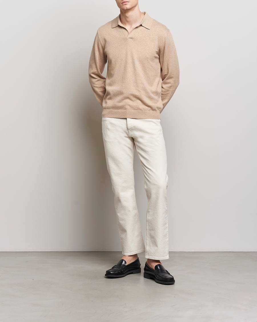 Heren | Truien | A Day's March | Manol Cotton Linen Polo Khaki
