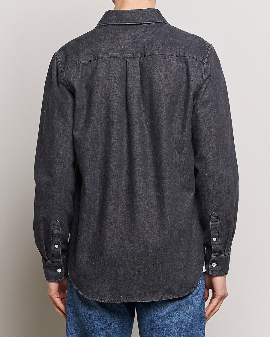 Heren | Overhemden | A Day's March | Mason Sturdy Denim Shirt Off Black