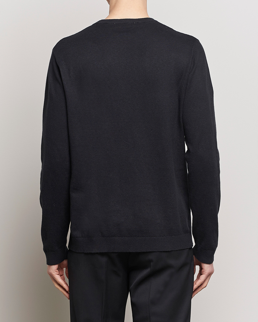 Heren | Truien | A Day's March | Alagon Cotton/Linen Crew Black