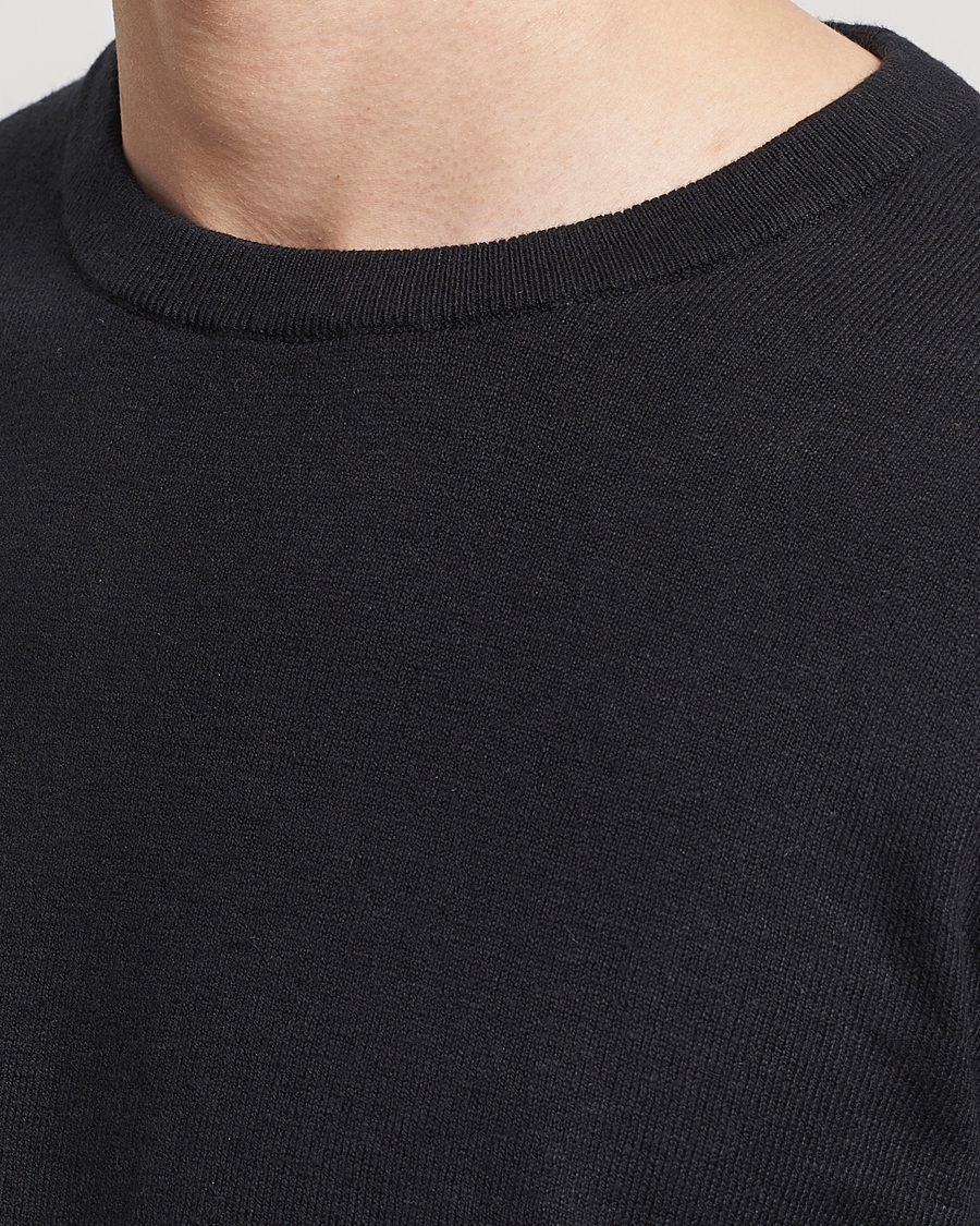 Heren | Truien | A Day's March | Alagon Cotton/Linen Crew Black