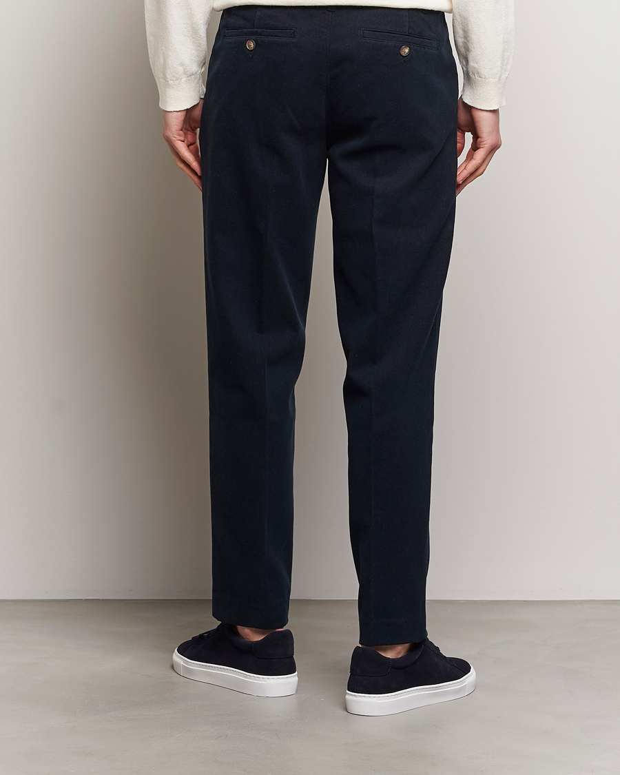 Heren | Broeken | A Day's March | Miller Cotton/Lyocell Trousers Navy