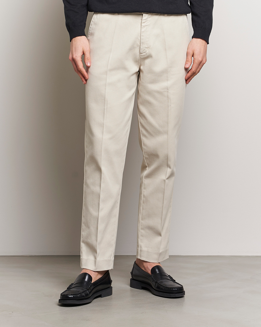 Heren | Formele broeken | A Day's March | Miller Cotton/Lyocell Trousers Oyster
