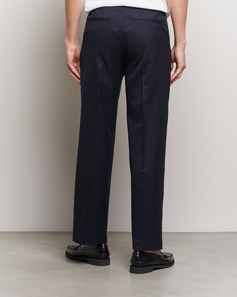 Heren | Broeken | A Day's March | Edward Relaxed Wool Trousers Navy