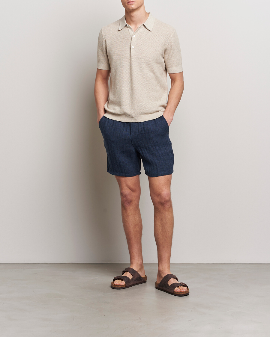 Heren | Polo's | A Day's March | Rosehall Popcorn Stitch Polo Sand