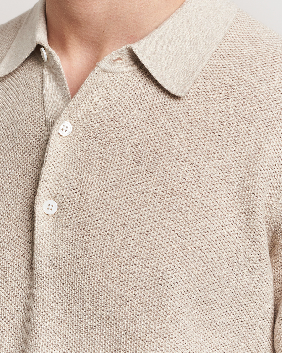 Heren | Polo's | A Day's March | Rosehall Popcorn Stitch Polo Sand
