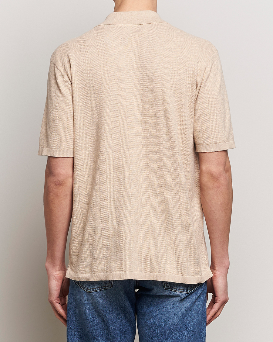 Heren | Overhemden | A Day's March | Yamu Knitted Herringbone Shirt Oyster